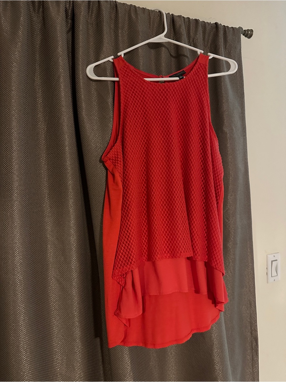 The Limited Red Layered Textured Tank Top